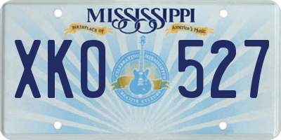 MS license plate XKO527