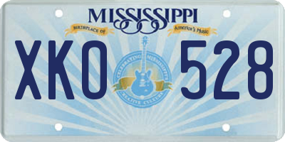 MS license plate XKO528