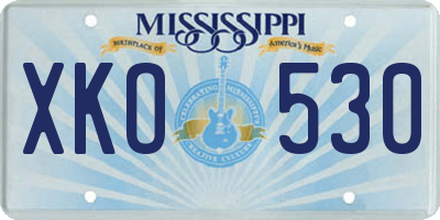 MS license plate XKO530