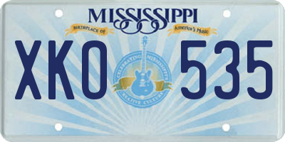 MS license plate XKO535