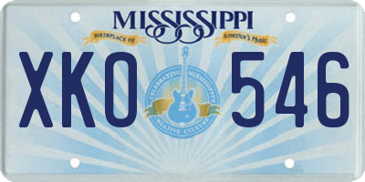 MS license plate XKO546