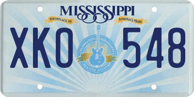 MS license plate XKO548
