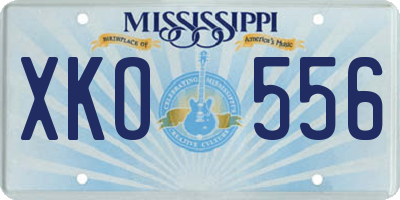 MS license plate XKO556