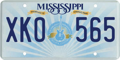 MS license plate XKO565