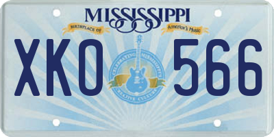 MS license plate XKO566