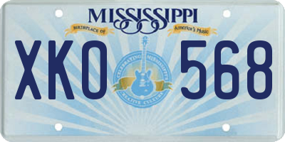 MS license plate XKO568