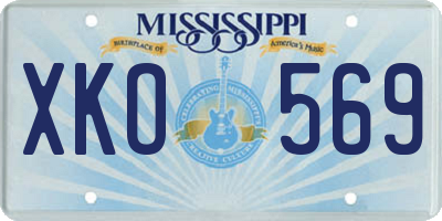 MS license plate XKO569