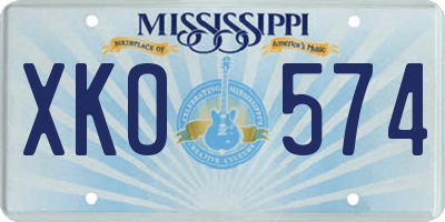MS license plate XKO574