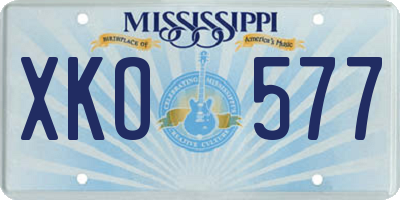 MS license plate XKO577