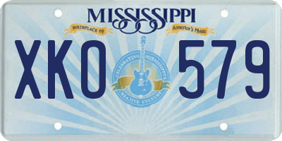 MS license plate XKO579
