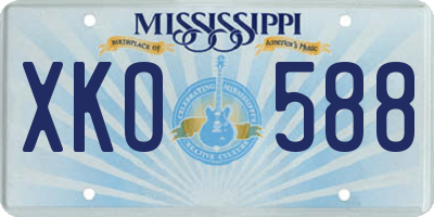 MS license plate XKO588