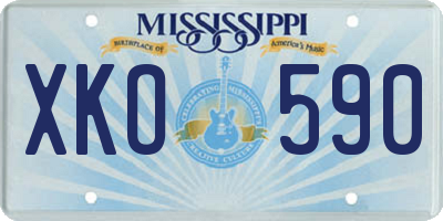 MS license plate XKO590