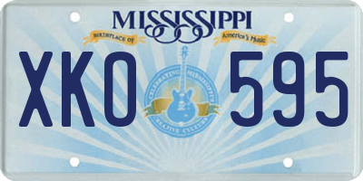 MS license plate XKO595