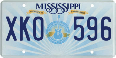 MS license plate XKO596