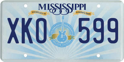 MS license plate XKO599