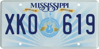 MS license plate XKO619
