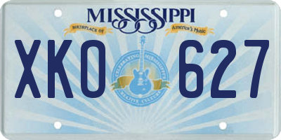 MS license plate XKO627