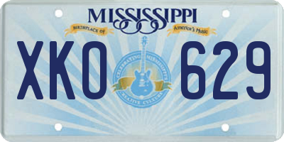 MS license plate XKO629