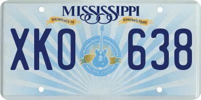MS license plate XKO638