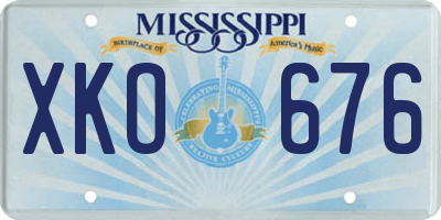 MS license plate XKO676