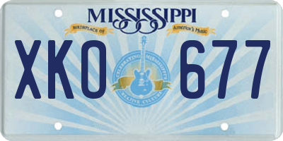 MS license plate XKO677
