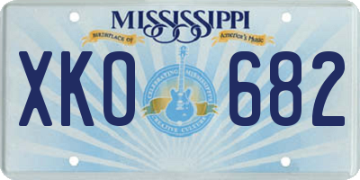 MS license plate XKO682