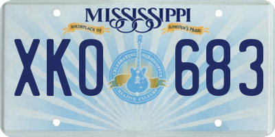 MS license plate XKO683