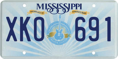 MS license plate XKO691
