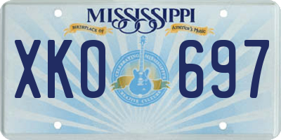 MS license plate XKO697