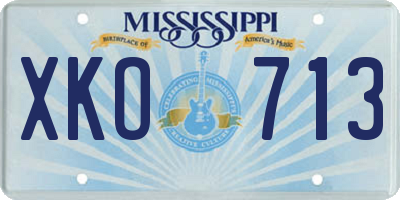 MS license plate XKO713
