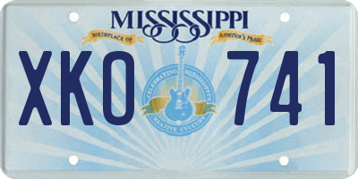 MS license plate XKO741