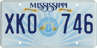 MS license plate XKO746