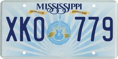 MS license plate XKO779
