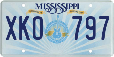 MS license plate XKO797