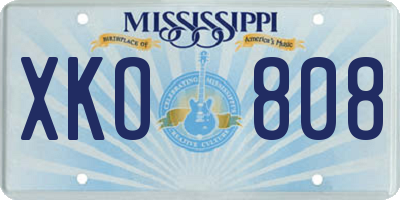 MS license plate XKO808