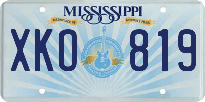 MS license plate XKO819