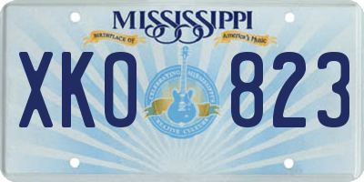 MS license plate XKO823