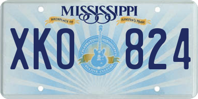 MS license plate XKO824