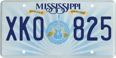 MS license plate XKO825