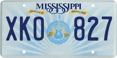 MS license plate XKO827