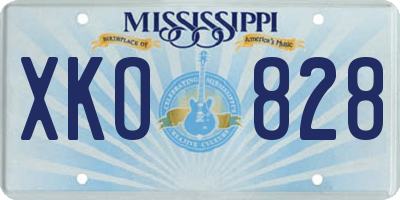 MS license plate XKO828