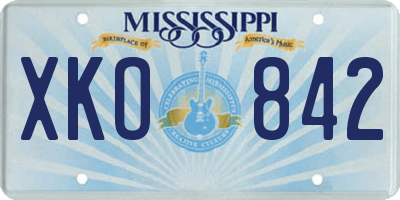MS license plate XKO842
