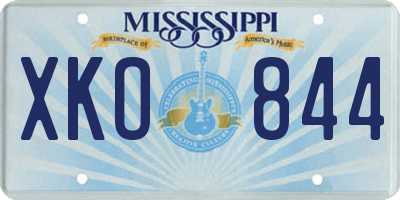 MS license plate XKO844