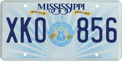 MS license plate XKO856