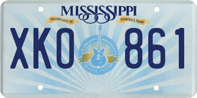 MS license plate XKO861