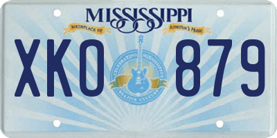 MS license plate XKO879