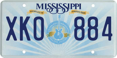 MS license plate XKO884
