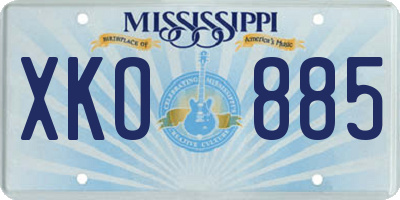 MS license plate XKO885