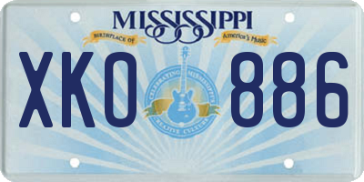 MS license plate XKO886