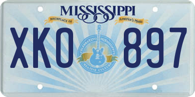 MS license plate XKO897